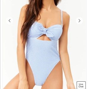 Forever 21 Swim - NWT! Blue Gingham One Piece Swimsuit Forever 21 Swim - NWT! Blue Gingham One Piece Swimsuit